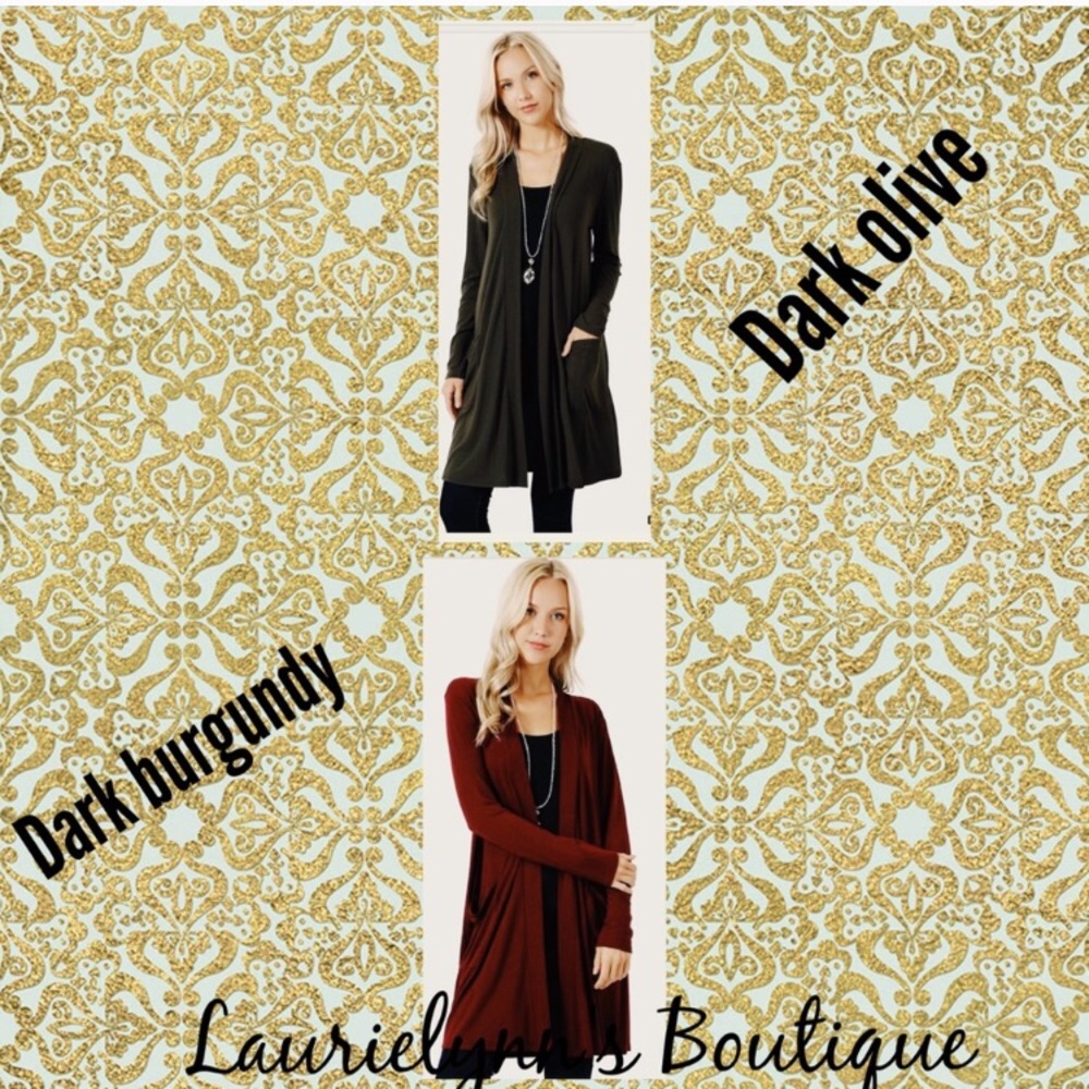 1 day sale! Classic Olive-,HP long sleeve cardigan - Picture 3 of 3
